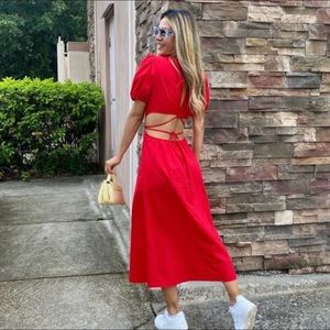 ZARA CUT OUT POPLIN DRESS